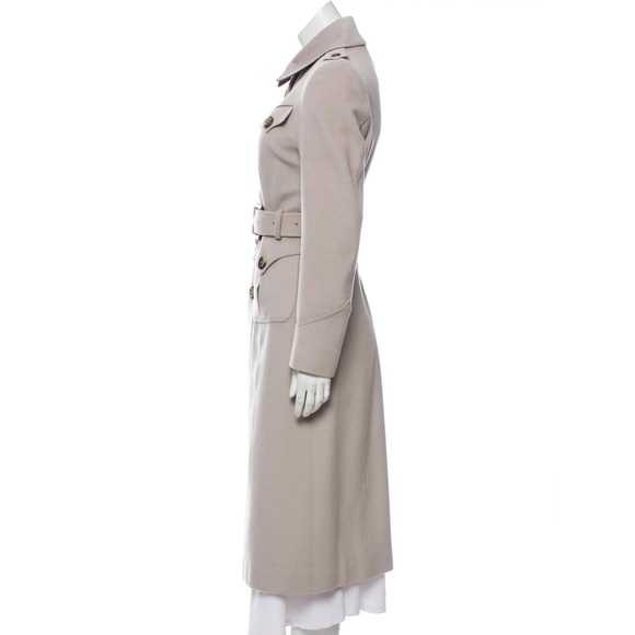 AUTHENTIC BURBERRY CASHMERE WOOL BLEND TRENCH COAT BURBERRY SIZE 42 (S/M) - Picture 3 of 13